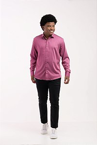 Camisa Social Rosé Executiva Vivacci Bambu Elastano Premium