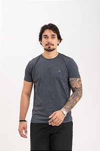 Camiseta Básica Masculina 100% Algodão Grafite Mescla Essencial Pataloo