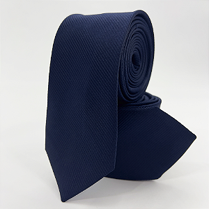 Gravata Slim Masculina Azul Marinho Magnetada Texturizada Pataloo