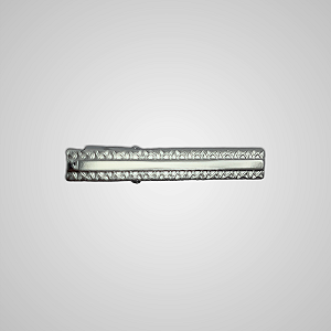 Prendedor de Gravata Porcelain Prata com Bordas Trabalhadas Pataloo