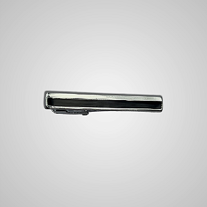 Prendedor de Gravata Half Line Prata e Preto Pataloo Minimalista
