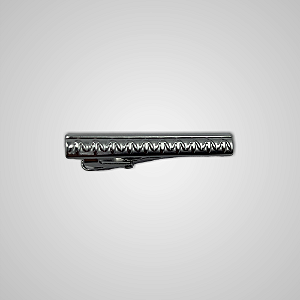 Prendedor de Gravata Lotus Prateado Texturizado Pataloo