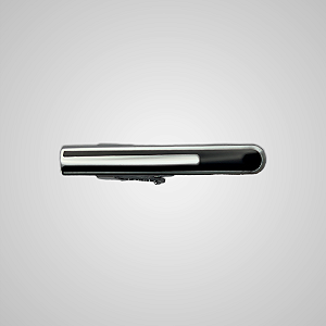 Prendedor de Gravata Midline Prata e Preto Pataloo Executivo