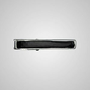 Prendedor de Gravata Black Piano Prata e Preto Pataloo Luxo