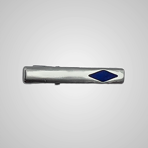 Prendedor de Gravata Ace Prata com Detalhe Azul Pataloo