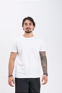 Camiseta Básica Masculina 100% Algodão Branca Essencial Pataloo