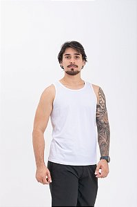 Regata Masculina Slim Algodão com Elastano Branca Pataloo