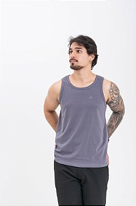 Regata Masculina Slim Algodão com Elastano Cinza Pataloo