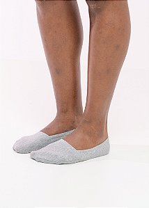 Kit 2 Pares Meia Invisível Cinza Mescla Pataloo Silicone 360 Antiderrapante 38-42