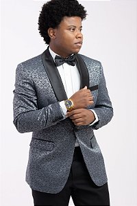 Smoking Pataloo Grafite Jacquard Premium Masculino Luxo