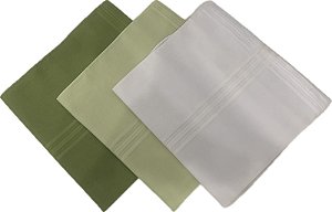 Kit 3 Lenços de Bolso Masculino Presidente Verde e Branco