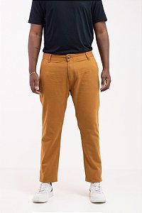 Calça Alfaiataria Masculina Caramelo 100% Algodão Premium Modelagem Confort Pataloo