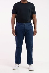 Calça Alfaiataria Masculina Azul Marinho 100% Algodão Premium Modelagem Confort Pataloo
