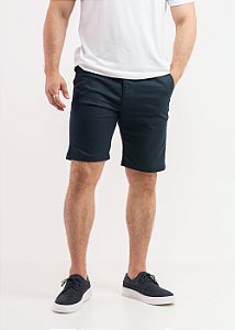 Bermuda Alfaiataria Masculina Pataloo Azul Marinho Algodão com Elastano
