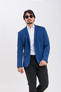 Blazer Masculino Docthos Tech Azul Poliviscose com Elastano Corte Italiano