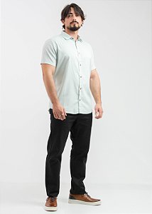 Camisa Social Manga Curta Pataloo Botão de Coco Verde Claro