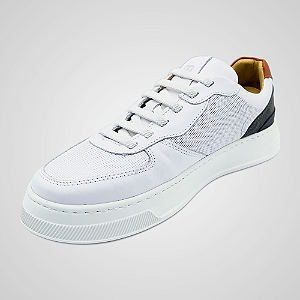 Tênis Casual Masculino Couro Branco Horus Solado EVA Leve Pataloo