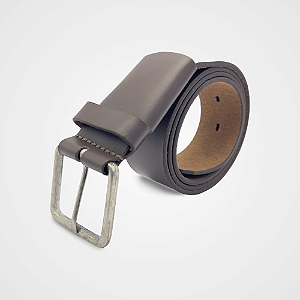 Cinto Rústico Couro Grosso Marrom Elástico Embutido 40mm Pataloo