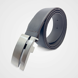 Cinto Casual Couro Legítimo Marrom Fivela Placa Fechada 40mm Pataloo