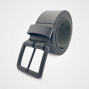 Cinto Couro Legítimo Preto Largo 40mm Fivela Preta Fosca Pataloo