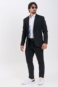 Blazer Masculino Docthos Tech Preto Poliviscose com Elastano Corte Italiano