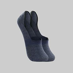 Par de Meias Lupo Invisível Sapatilha Algodão Azul Mescla Jeans
