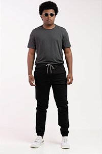 Calça Pataloo Jogger Home Office Weft Preto Confortável