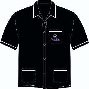 Jaleco Masculino Cor Preto Com Bordado Capricho