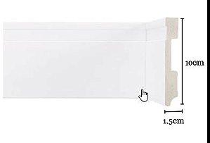 Rodapé de poliestireno liso  branco 10cm x 15mm x 2,40m