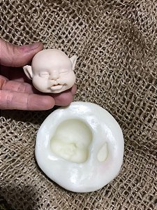 Cabeça de Duende/Fada bebê - Molde de silicone artesanal