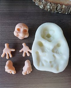 Molde de silicone artesanal gnomo PP completo