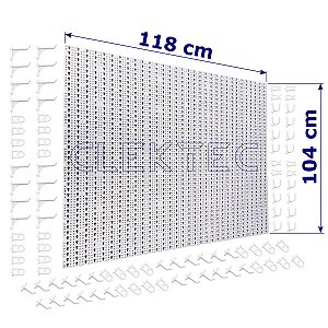 Painel P/ Ferramentas 1,18x1,04 Plástico Branco C 96 Ganchos