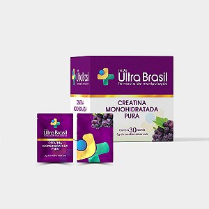 Creatina Monohidratada Pura - Sabor Uva 30 Sachês.