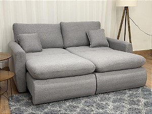 Sofá Cama Retrátil Reclinável Amaranto 2.30m Mod.100 – Cinza Linho