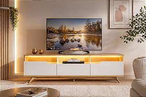 Bancada Diplomata c/Led 2.00m 70″- Cinamomo/Off White
