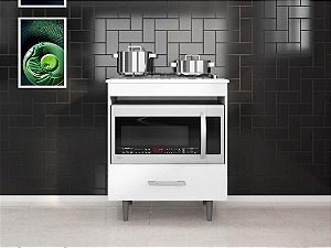 Balcão Alecrim Para Cooktop 4 Bocas 1 gaveta – branco