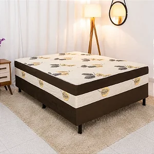 Cama Box Casal Ortopédico Marrom Nosso Sonho - 138x188x60