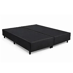 Base Box Queen Bipartida Sued Preto 158x198x37 - Ortobel