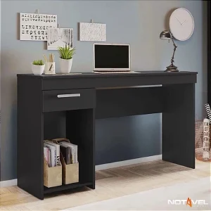 Mesa Office NT 2070 Larg. 1.08m Preto 1 Gaveta Notável
