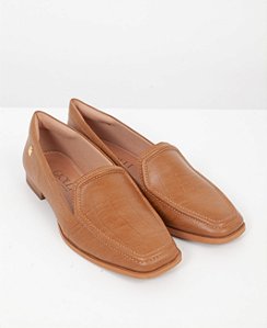 Mocassim Croco - caramelo