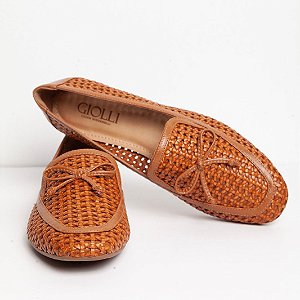 Mocassim Trançado- Caramelo