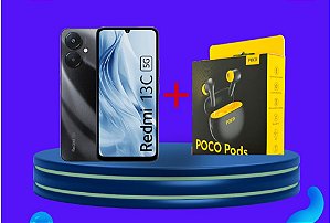 Smartphone Xiaomi Redmi Note 13c 8+256GB(PRETO) +NOVIDADE  POCO  PODS