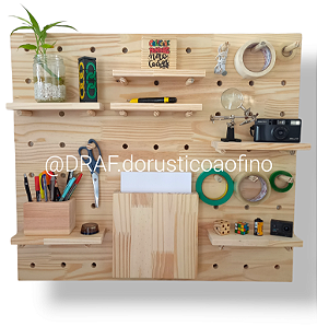 Painel Pegboard 80cm x 100cm - Completo