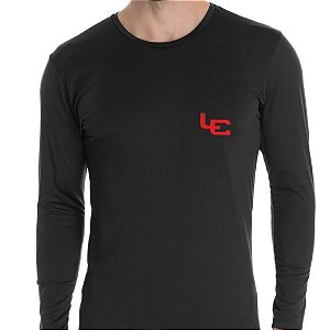 Camiseta Manga Longa Masculina Preta UV 50+