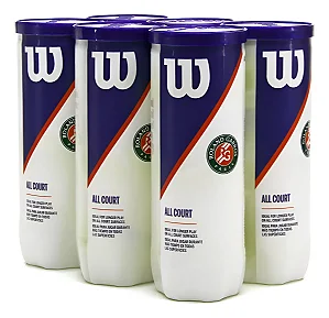 Kit 06 Tubos Bolas Tênis Roland Garros All Court Wilson