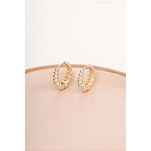 Brinco Argola Banho em Ouro 18K 10mm Traçada Decrescente