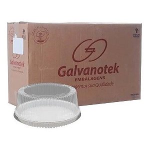 Caixa Fechada de Embalagem Para Bolos e Tortas Base Branca G32MM  750g c/100 unid - Galvanotek