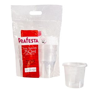 Pote Redondo para Bolo com Tampa 750ml com 24 un PRAFESTA