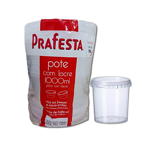 Pote Redondo Com Lacre 1L 10 Unidades - Prafesta