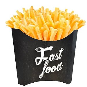 Caixa para Batata Frita Grande Preta- 50 unidades